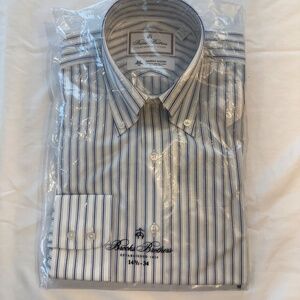 Brooks Brothers x Thomas Mason Milano Fit Button Collar Dress Shirt, NWT, 14H-34